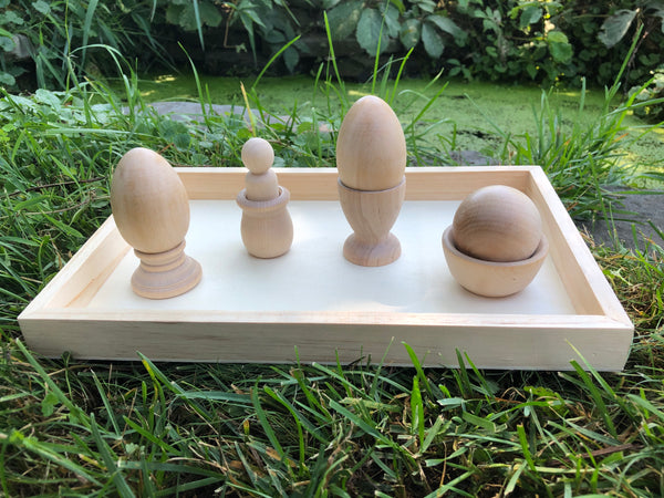 Sensory Play 'Eggs & Cups, Peg in Pot, Ball In Bowl' Tray Set