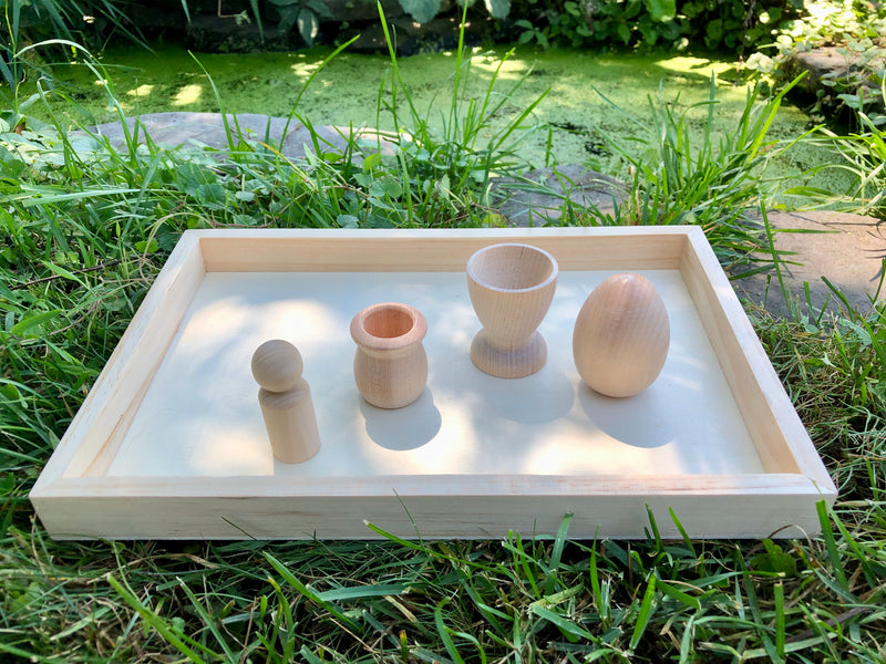 Sensory Play Egg and Bowl, Peg in Pod Tray set