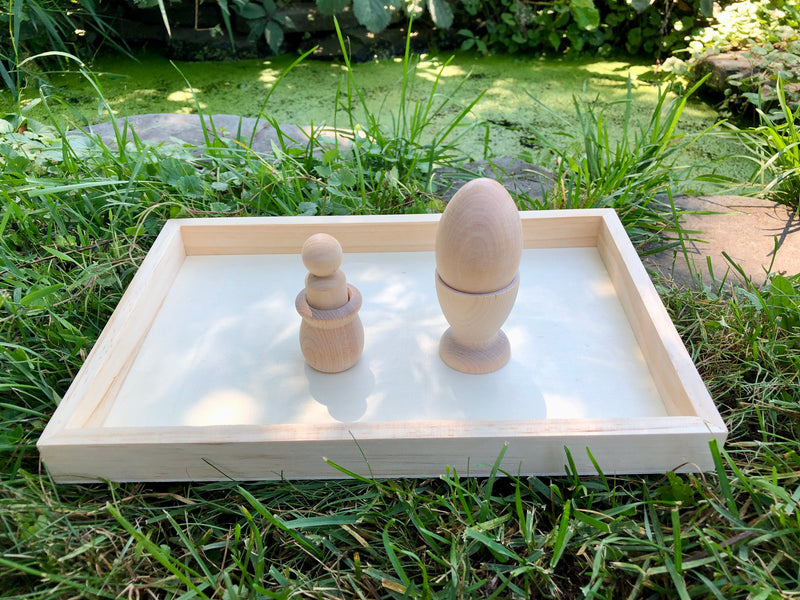 Sensory Play Egg and Bowl, Peg in Pod Tray set