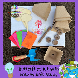 Butterfly Seed kits for kids, Garden set for kids, Kids gardening kit, Montessori Homeschool Botany, Grow your own kit Kids Activity Box DIY